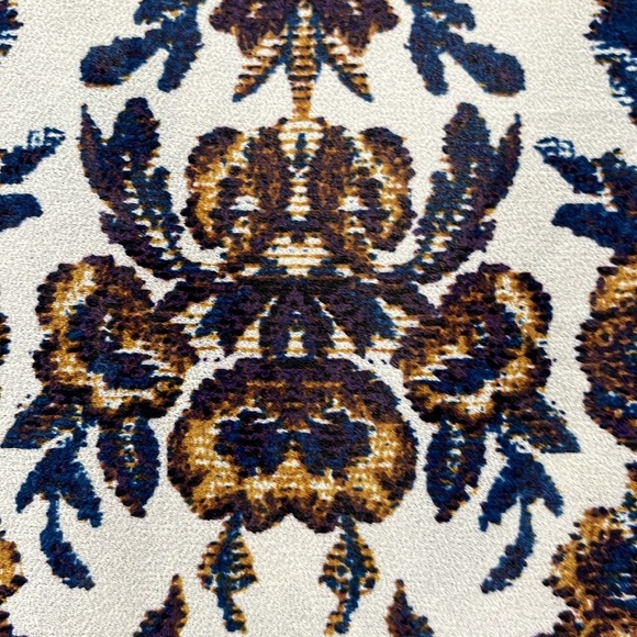 Anthropology Sanctuary long Sleeve Buttoned Blouse Floral Brown Blue on White S - Picture 10 of 10